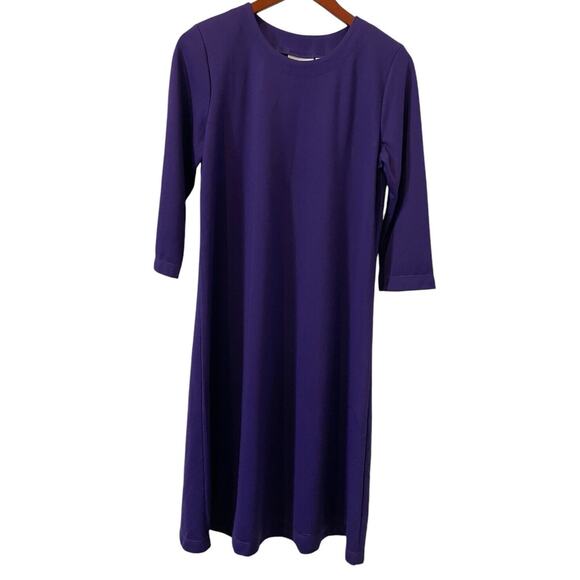 Susan Graver Dresses & Skirts - SUSAN GRAVER-Size Small-Knit-3/4 Sleeve Dress-Purple